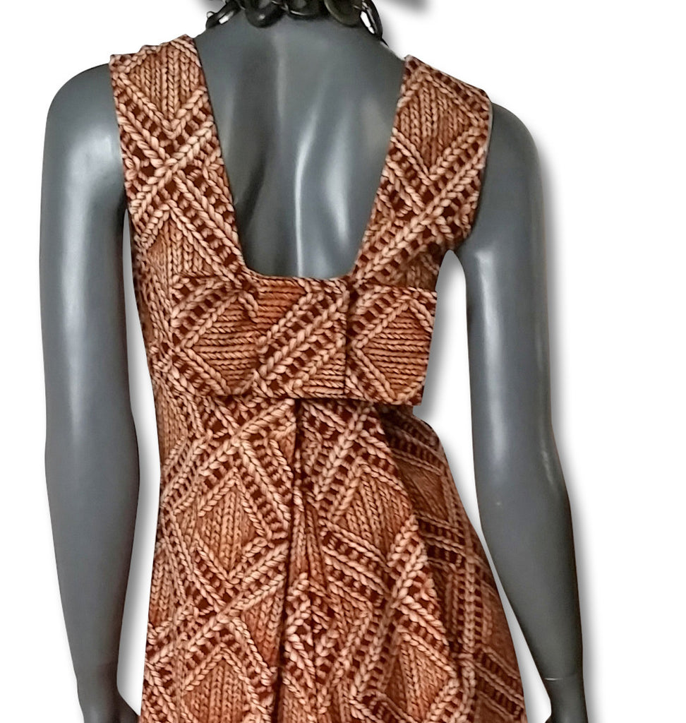 Basket Print 1960s Maxi Dress - refashioner - 3