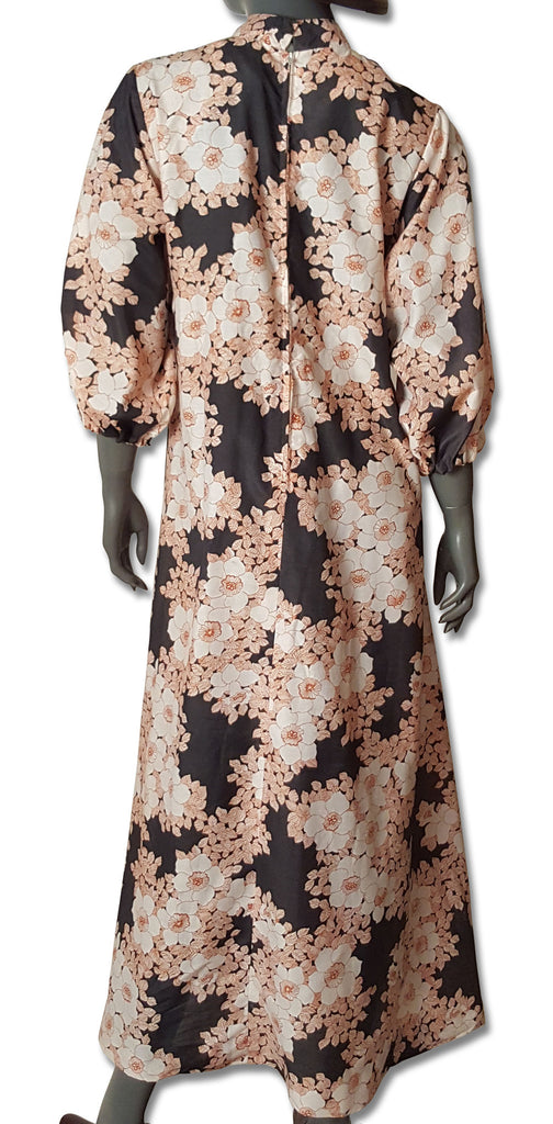 Graphic Floral Print 1970s Dress - refashioner - 2