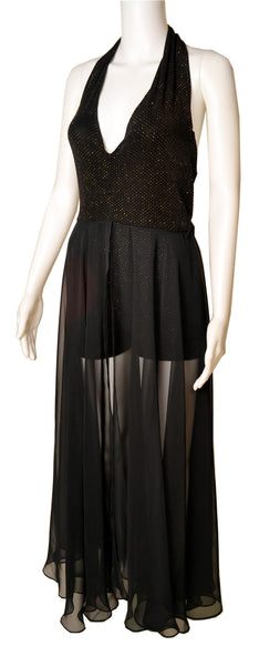 Playsuit, Chiffon Skirt, Halterneck 70s/80s - refashioner - 1