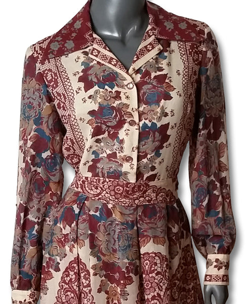 Mid-1970s Floral Print Shirtwaist - refashioner - 1
