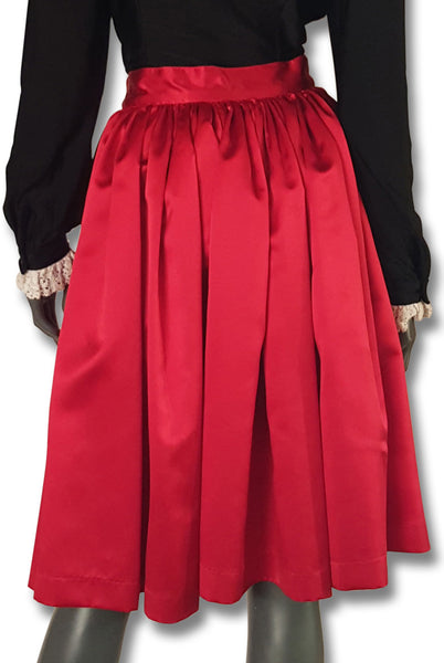 Scarlet Satin Gathered Skirt - refashioner - 1