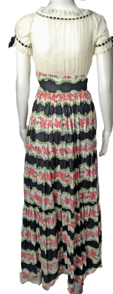 Romantic 1940s Cotton Chintz Floral Dress - refashioner - 4