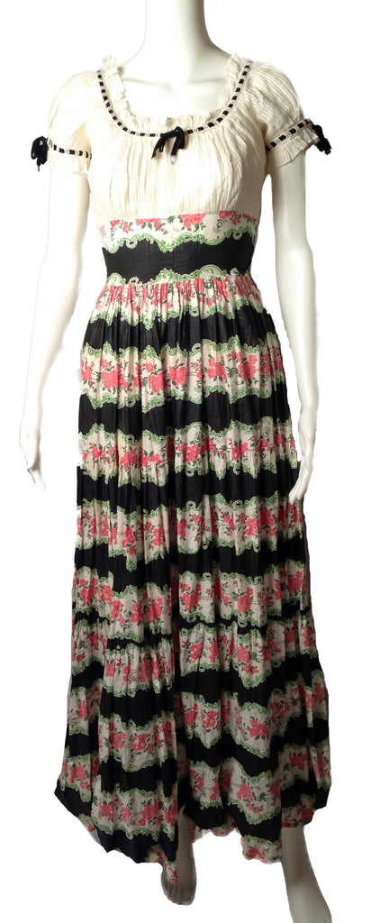 Romantic 1940s Cotton Chintz Floral Dress - refashioner - 1