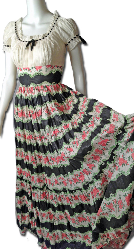 Romantic 1940s Cotton Chintz Floral Dress - refashioner - 2