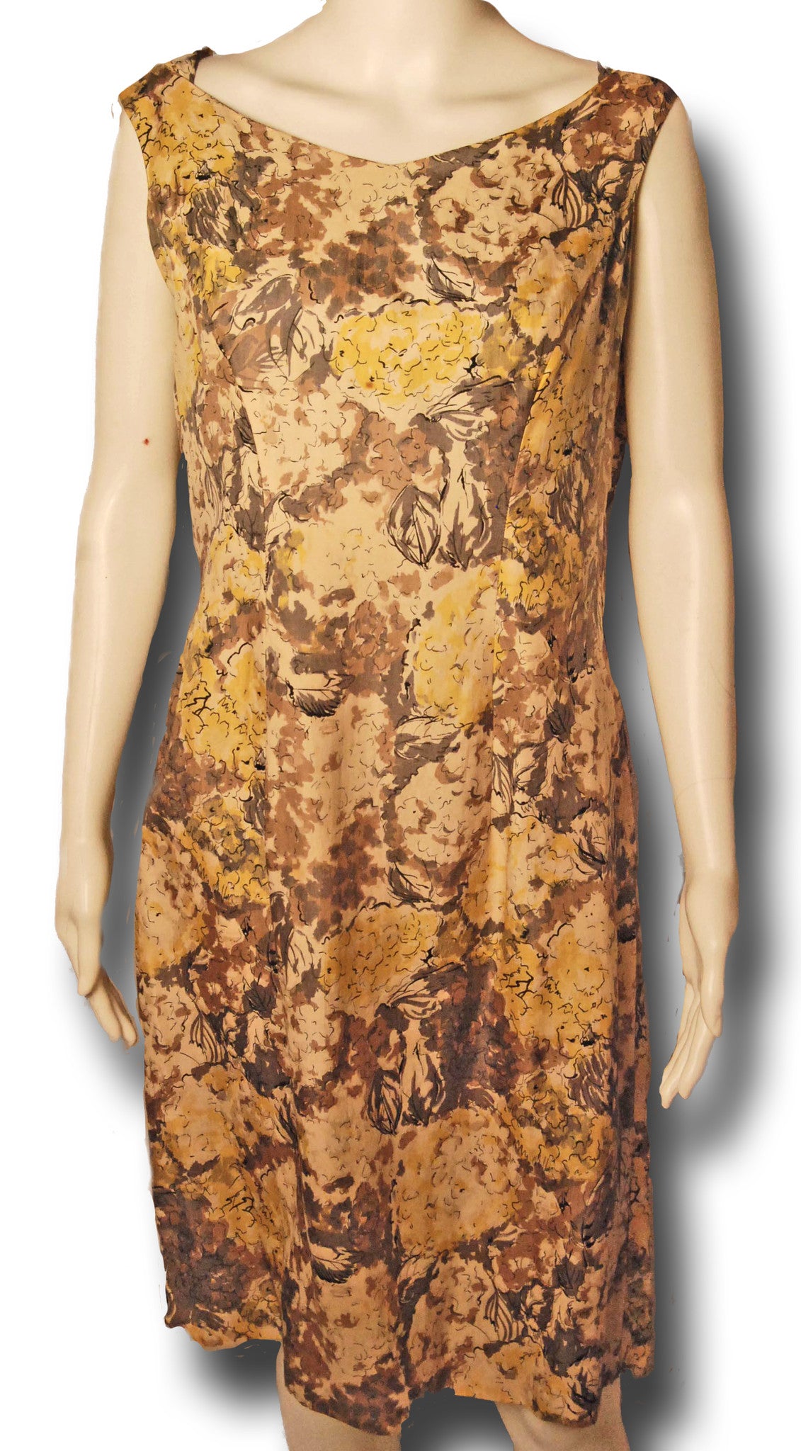 Yellow Floral 1950s Dress, Laced Back - refashioner Yellow Floral 1950s Dress, Laced Back - refashioner