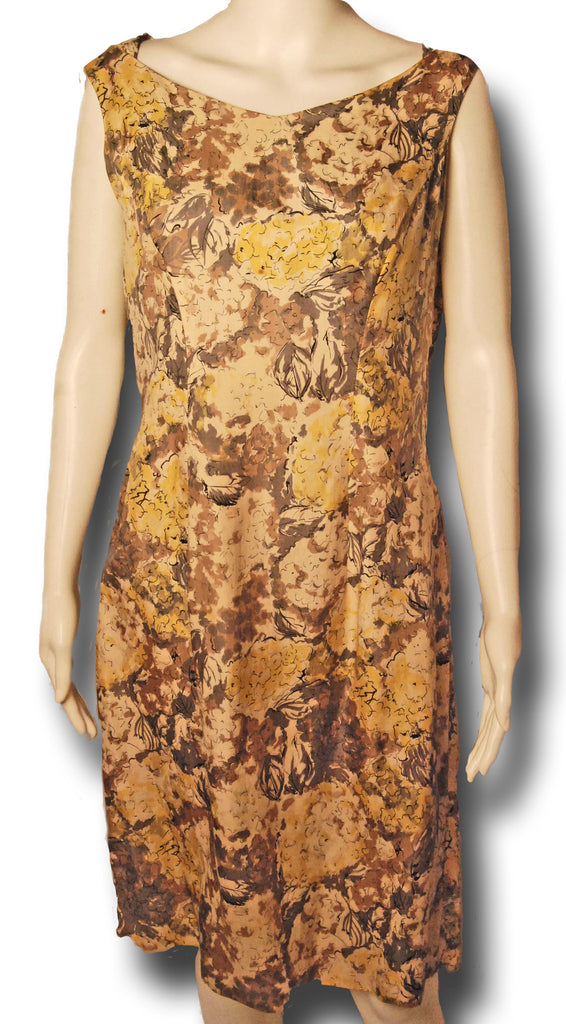 Yellow Floral 1950s Dress, Laced Back - refashioner - 2