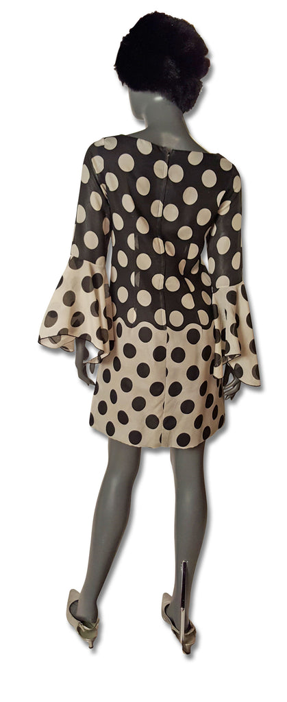 B/W 1960s Contrast Spot Dress - refashioner - 3