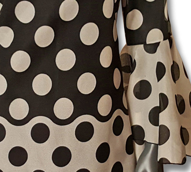 B/W 1960s Contrast Spot Dress - refashioner - 4
