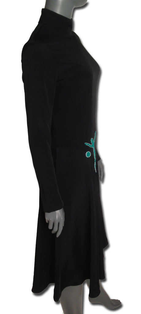 1970s Black Crepe Dress, & Dovima - refashioner - 6