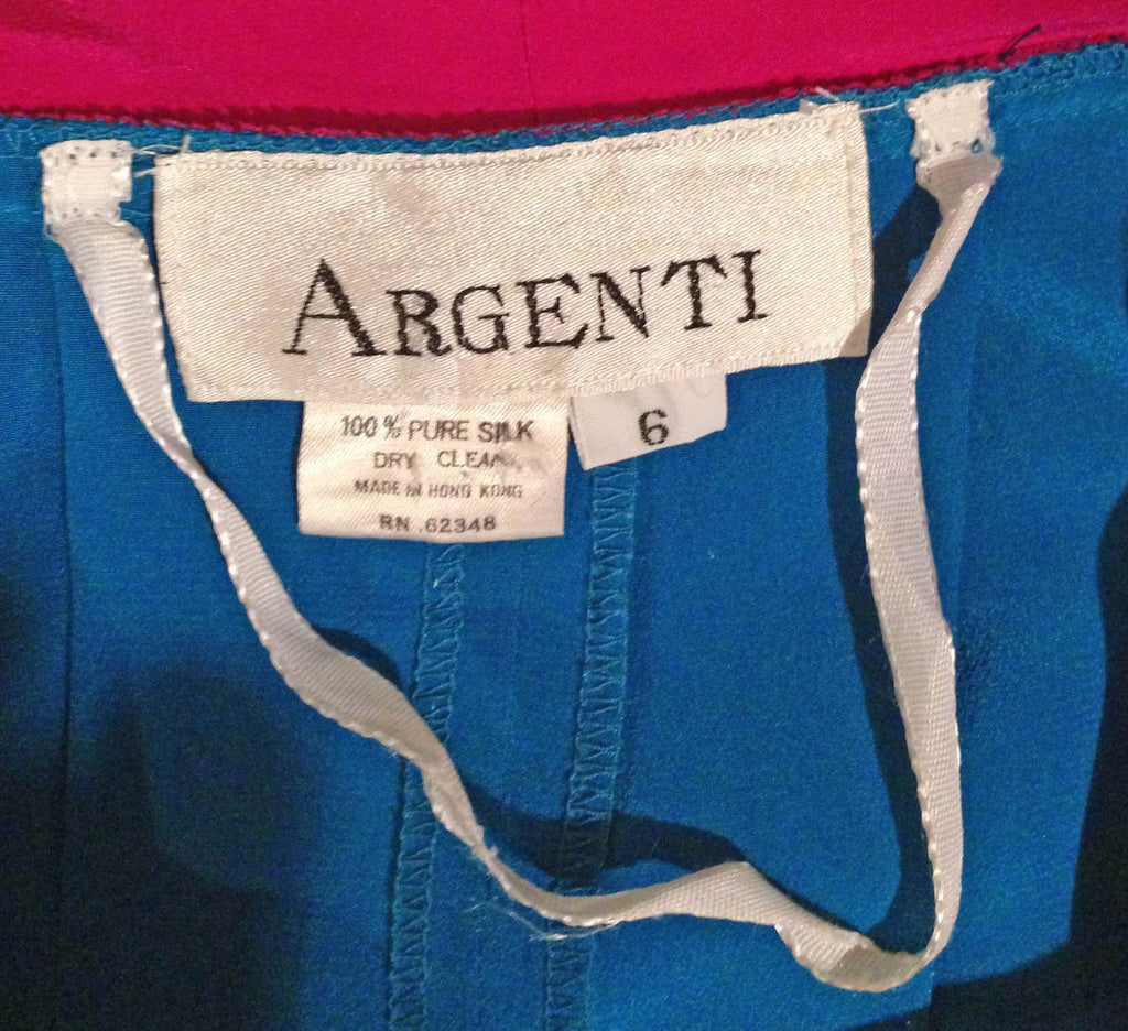 Screaming Colorblock 1980s Silk Dress - refashioner - 4