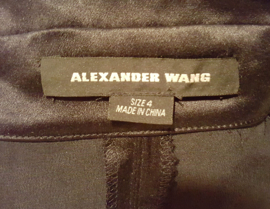 Black Silk Satin Alex Wang Parka - refashioner - 6