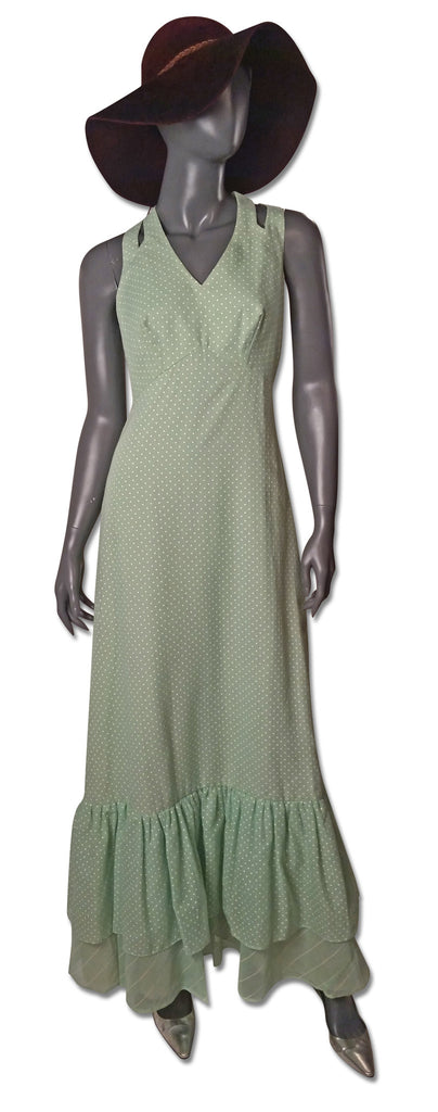 Cutout Shoulder Maxi Dress Late-1970s - refashioner - 2