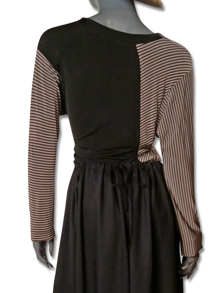 Balenciaga Striped/Black Silky Top - refashioner - 2