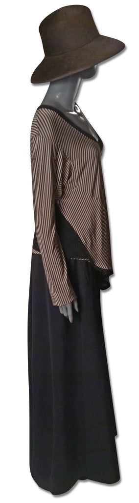 Balenciaga Striped/Black Silky Top - refashioner - 4