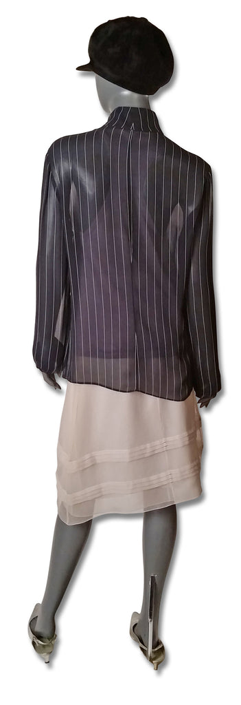 Yeohlee Sheer Pinstripe Blouse, 1990s - refashioner - 4