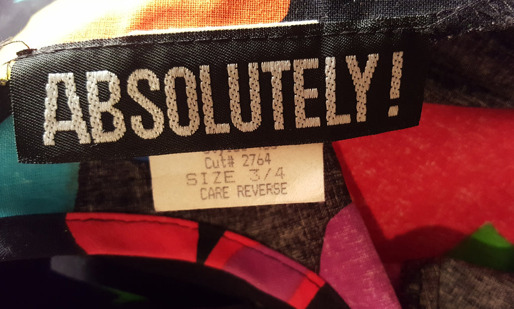 1980s Black & Floral Cotton Dress - refashioner - 5