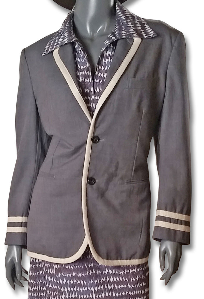 Comme des Garçons Gray Tipped Blazer - refashioner - 1