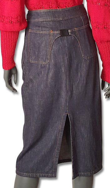 Dries van Noten Denim Pencil Skirt - refashioner - 1