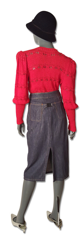 Dries van Noten Denim Pencil Skirt - refashioner - 4