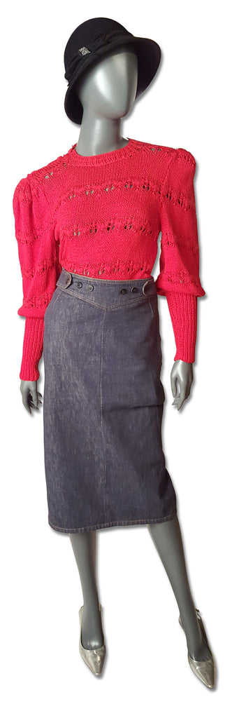 Dries van Noten Denim Pencil Skirt - refashioner - 3