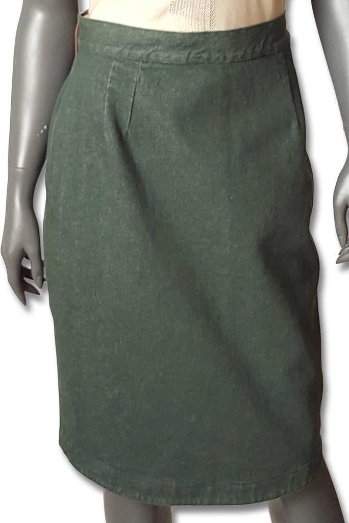 Fendi Vintage Green Denim Skirt - refashioner - 2