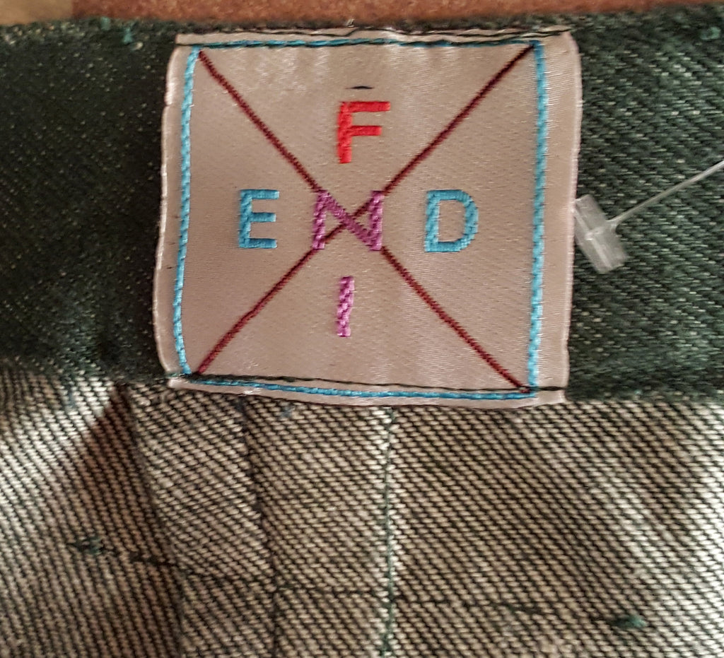 Fendi Vintage Green Denim Skirt - refashioner - 6