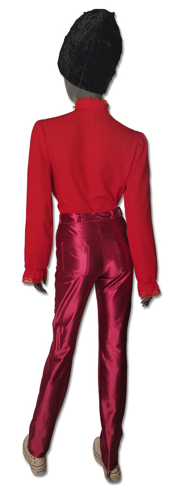 Disco Pant Fuchsia Satin, 1980s - refashioner - 4