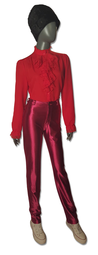 Disco Pant Fuchsia Satin, 1980s - refashioner - 3