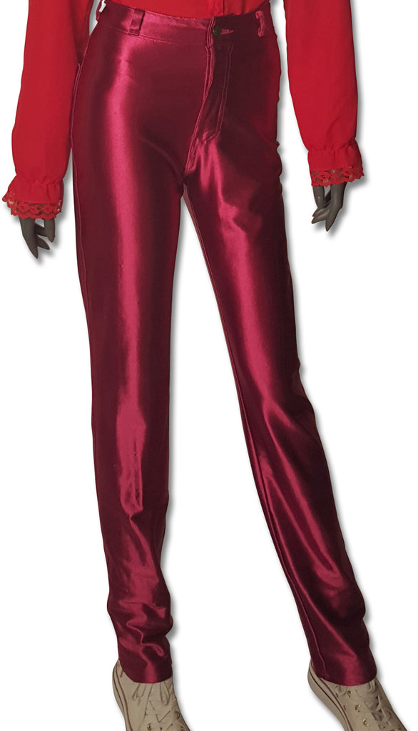 Disco Pant Fuchsia Satin, 1980s - refashioner - 2