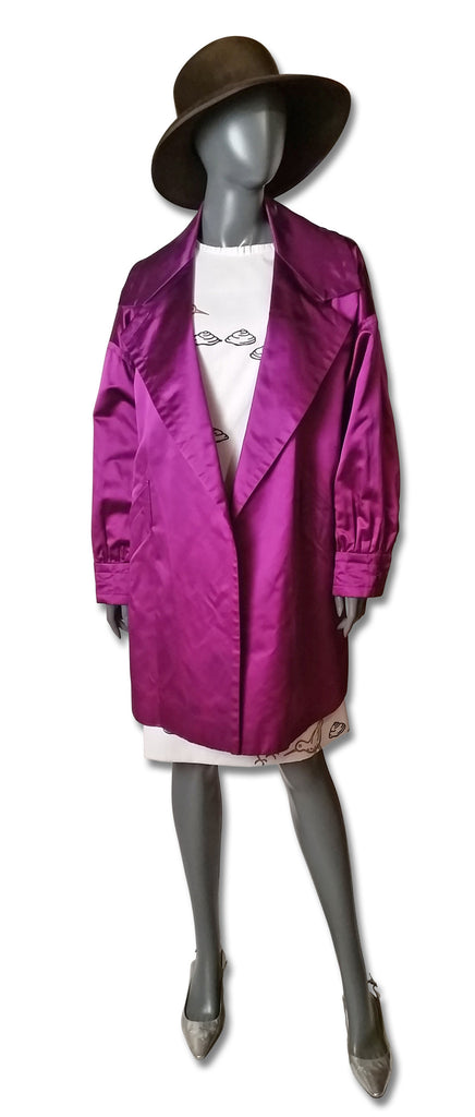 Fuchsia Satin Gibson Palermo Coat - refashioner - 3