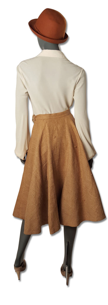 1950s Burlap Appliquéd Circle Skirt - refashioner - 3