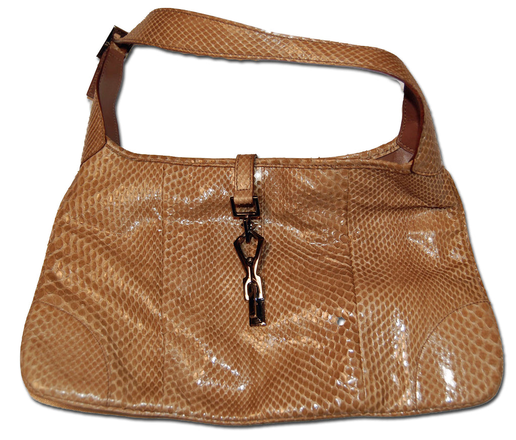 Vintage Gucci Cognac Snakeskin Purse - refashioner - 1