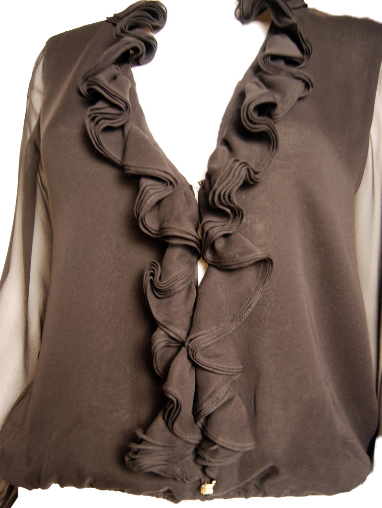 Tom Ford Gucci Chiffon Ruffle Blouse - refashioner - 3