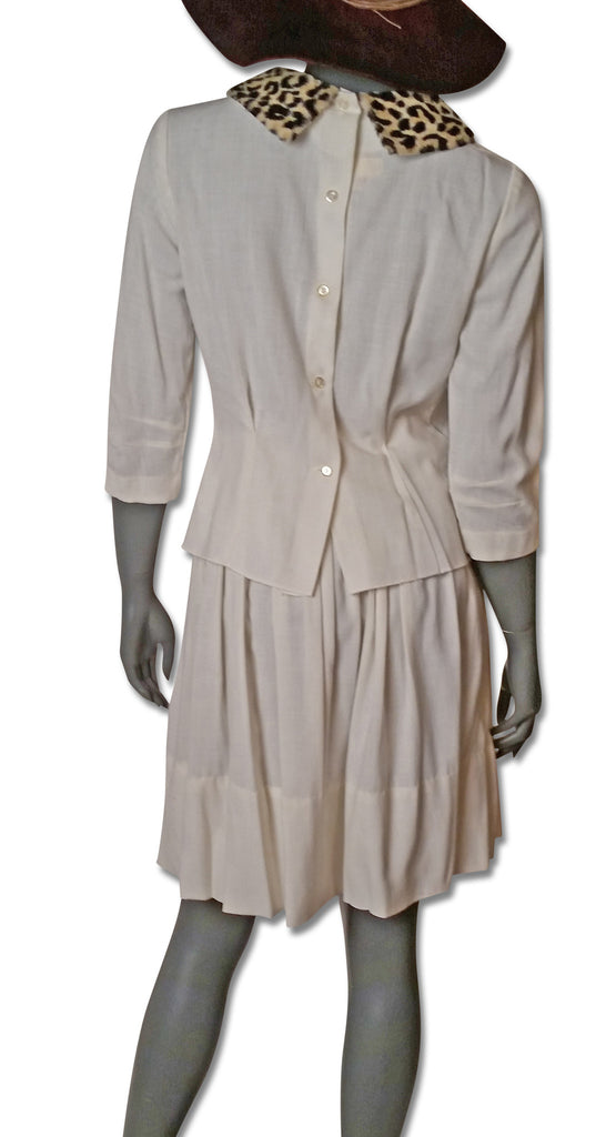 Faux Leopard Collar 1950s Skirt and Top - refashioner - 5