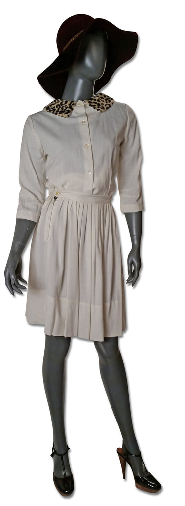 Faux Leopard Collar 1950s Skirt and Top - refashioner - 4
