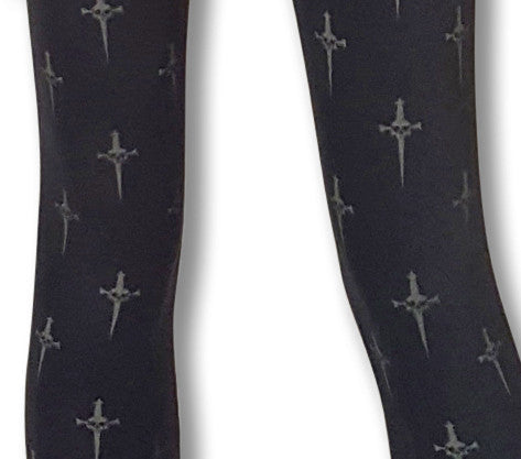 Lip Service Skull & Dagger Leggings - refashioner - 2