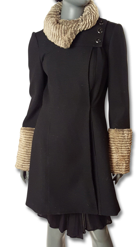 Mayle Faux Fur Trim Coat - refashioner - 1