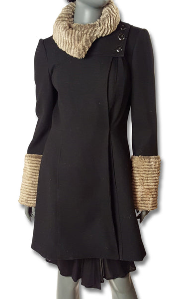 Mayle Faux Fur Trim Coat - refashioner - 1