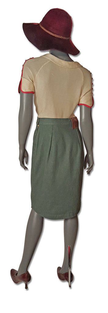 Fendi Vintage Green Denim Skirt - refashioner - 5