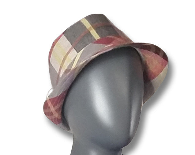 Plaid Porkpie Hat - refashioner - 3
