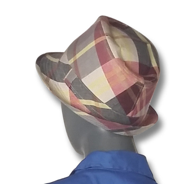 Plaid Porkpie Hat - refashioner - 4