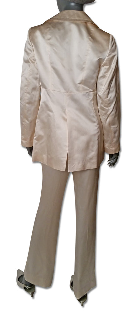 Ivory Satin Pantsuit, by Prada - refashioner - 2