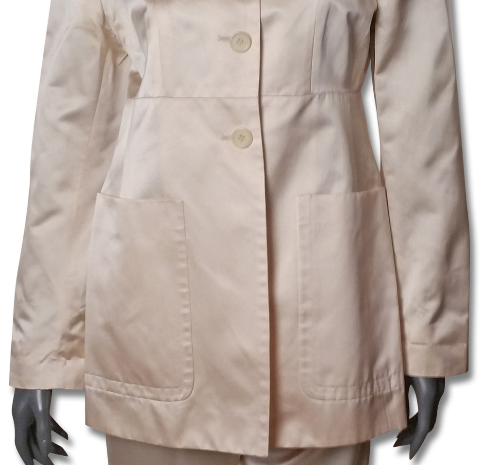 Ivory Satin Pantsuit, by Prada - refashioner - 4