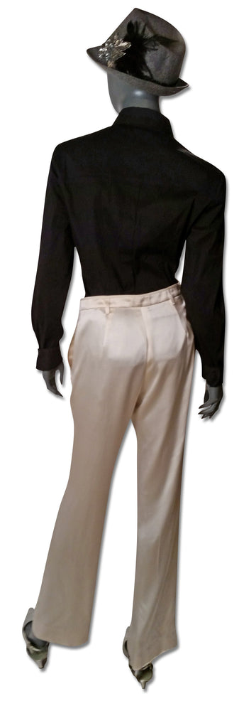 Ivory Satin Pantsuit, by Prada - refashioner - 6