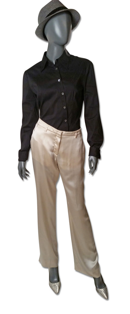 Ivory Satin Pantsuit, by Prada - refashioner - 7