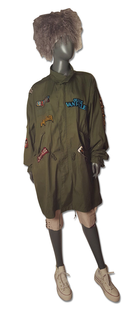 Army Rock n Roll Parka with Patches - refashioner - 4