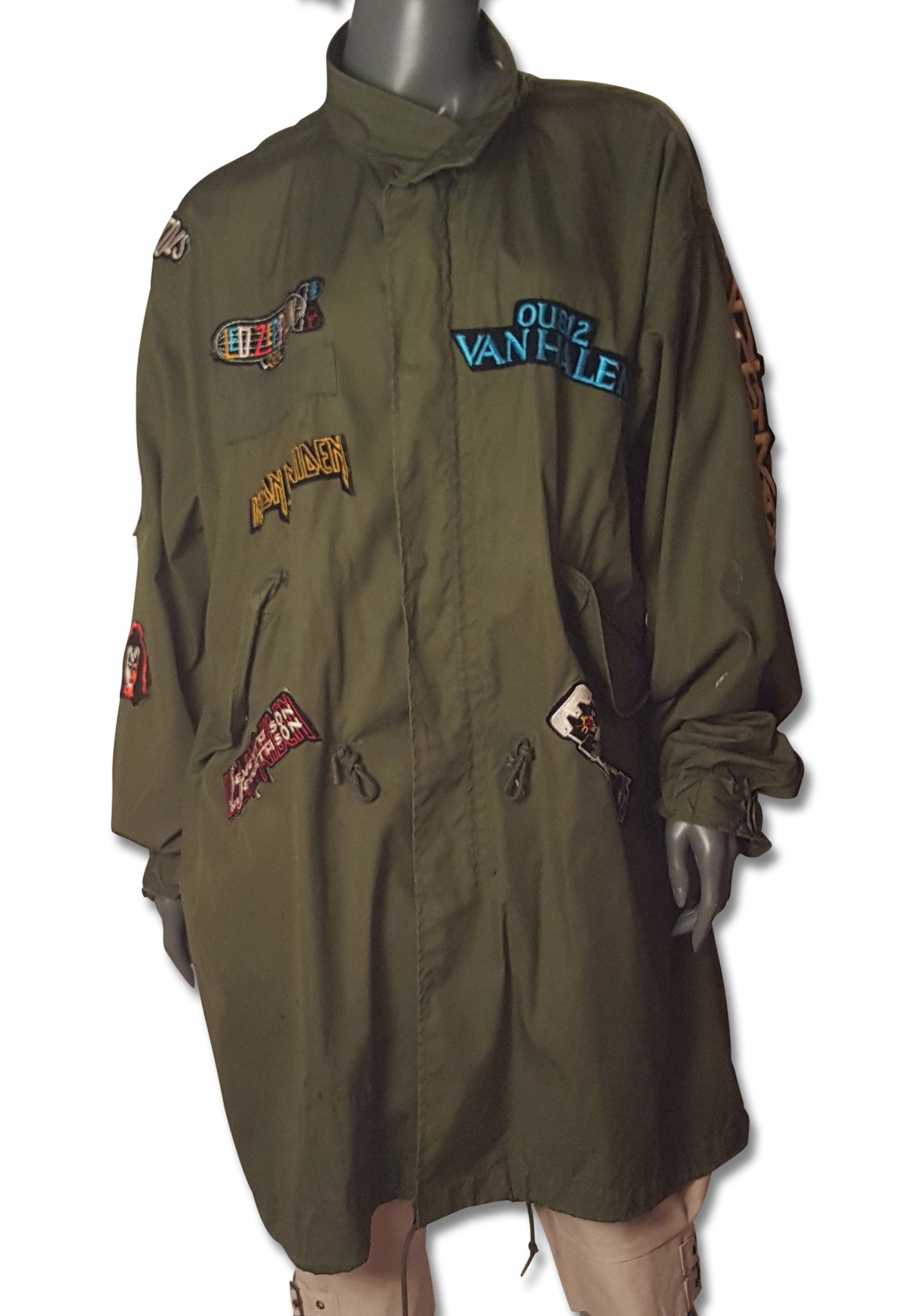 Army Rock n Roll Parka with Patches refashioner
