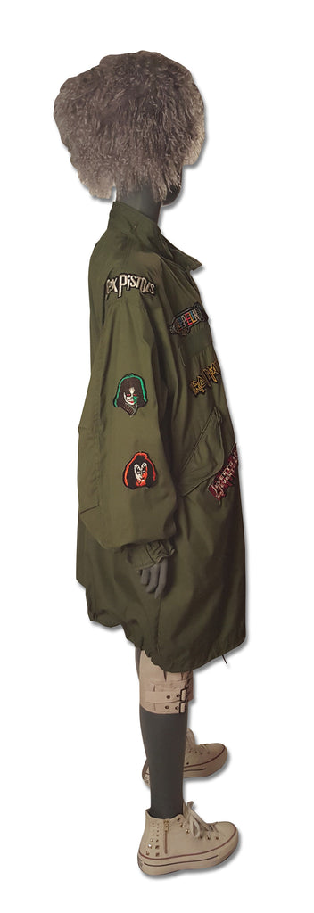 Army Rock n Roll Parka with Patches - refashioner - 3
