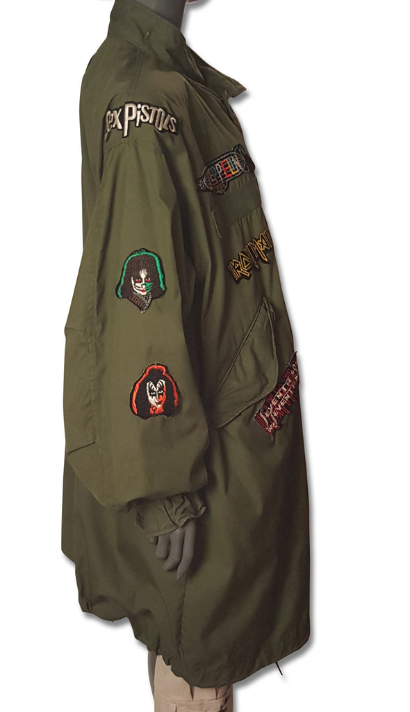 Army Rock n Roll Parka with Patches - refashioner - 1