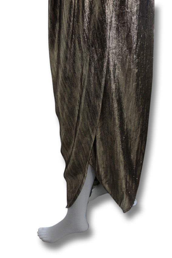 Scaasi Gold Lame Strapless Gown - refashioner - 2